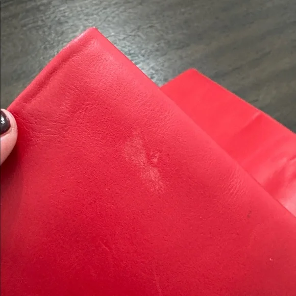 Red Mid High Pointy leather Boots - Picture 9 of 9